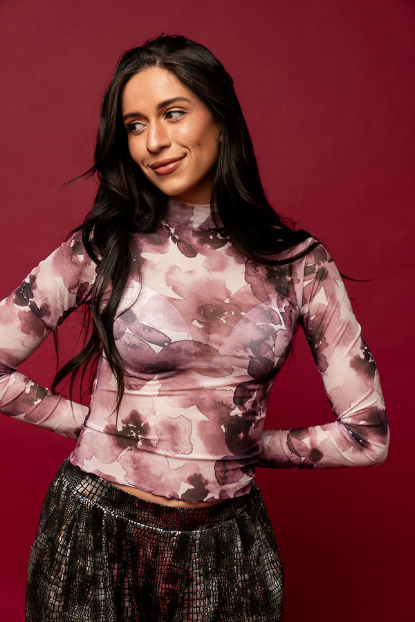 Field of Blooms Mesh Top