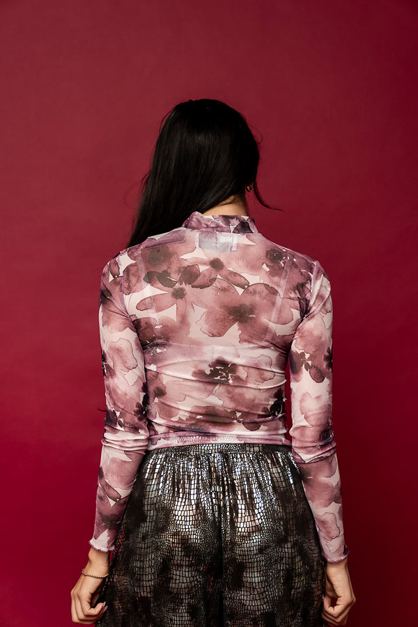 Field of Blooms Mesh Top