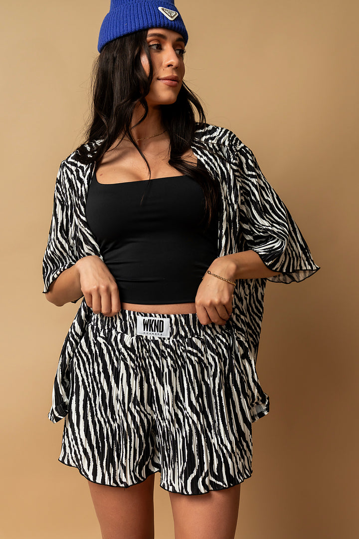Keep On Moving Zebra Plisse Set