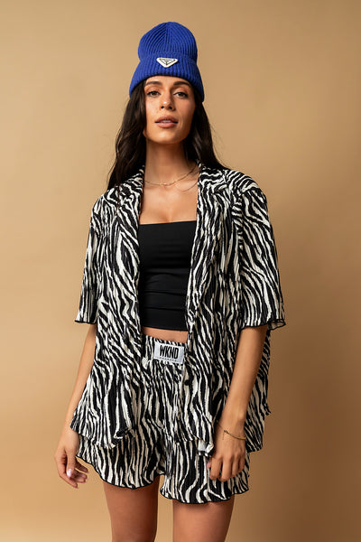 Keep On Moving Zebra Plisse Set
