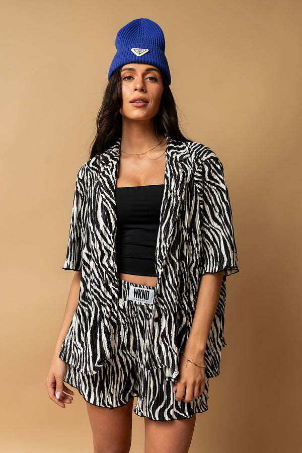Keep On Moving Zebra Plisse Set