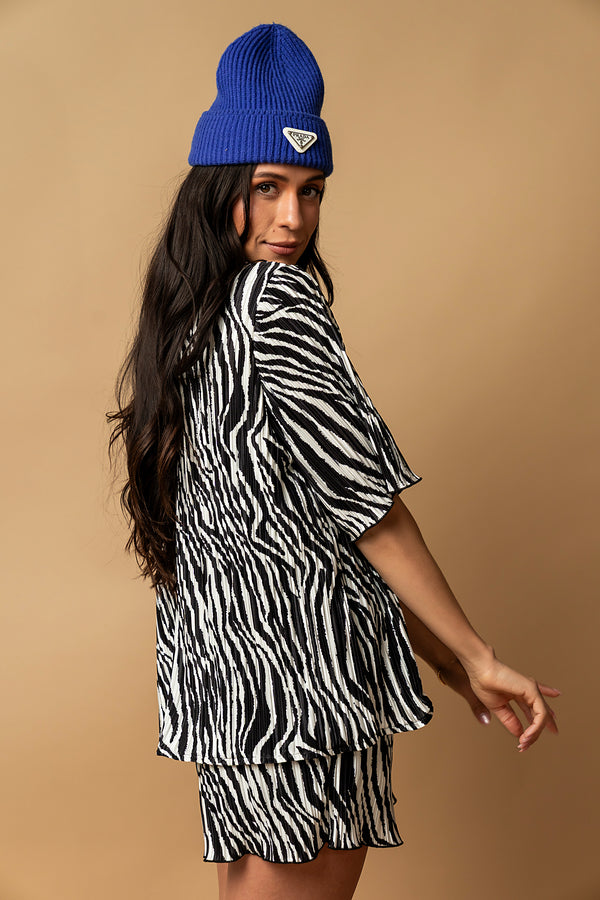 Keep On Moving Zebra Plisse Set
