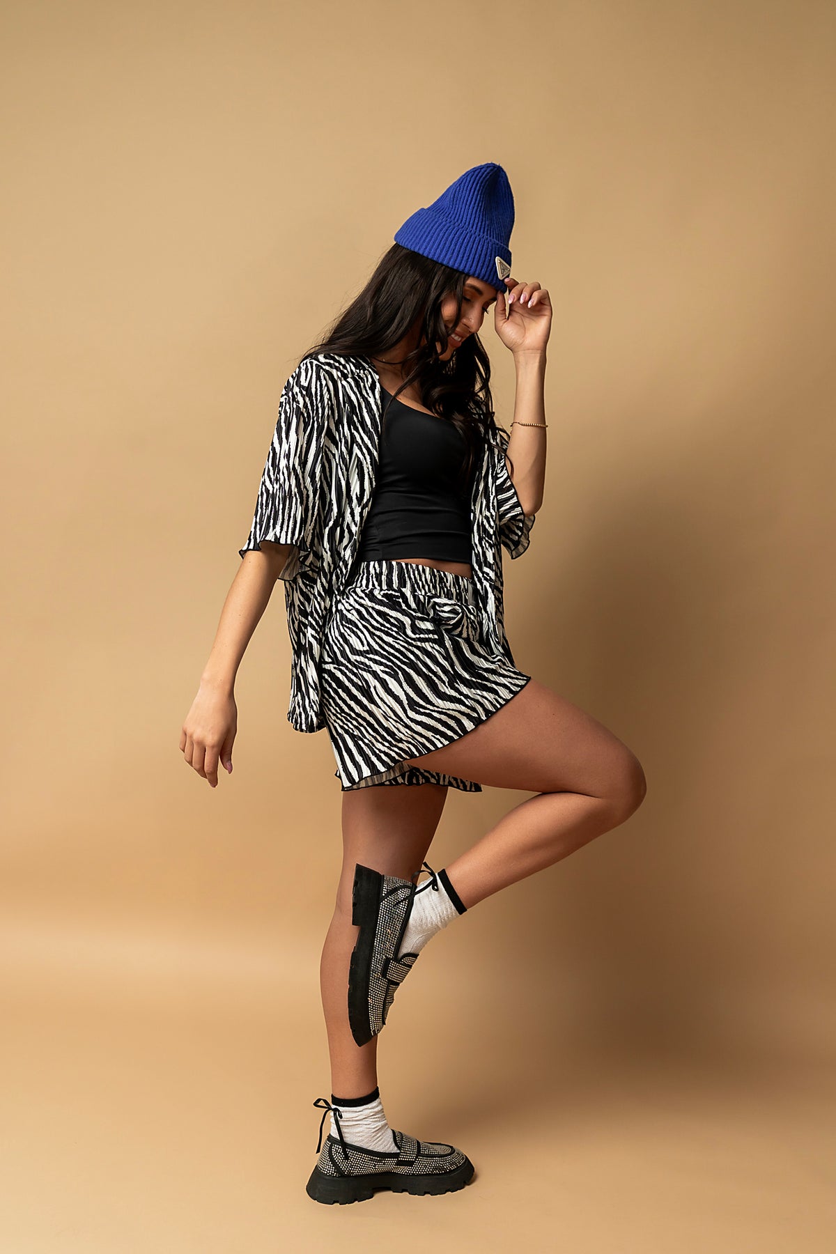 Keep On Moving Zebra Plisse Set