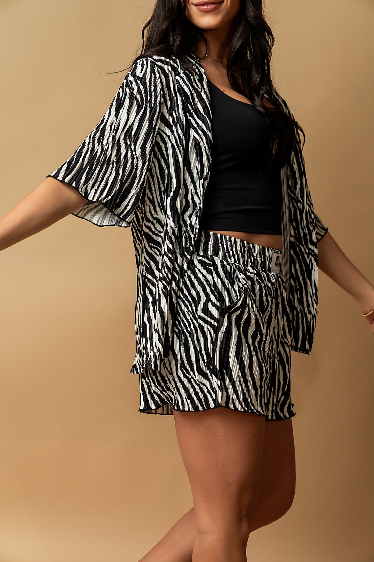 Keep On Moving Zebra Plisse Set
