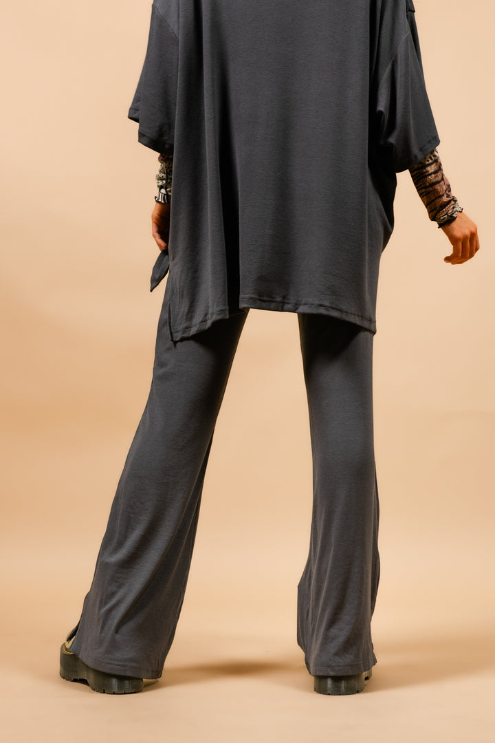 Day Dreamer Ribbed Pant Set - Charcoal