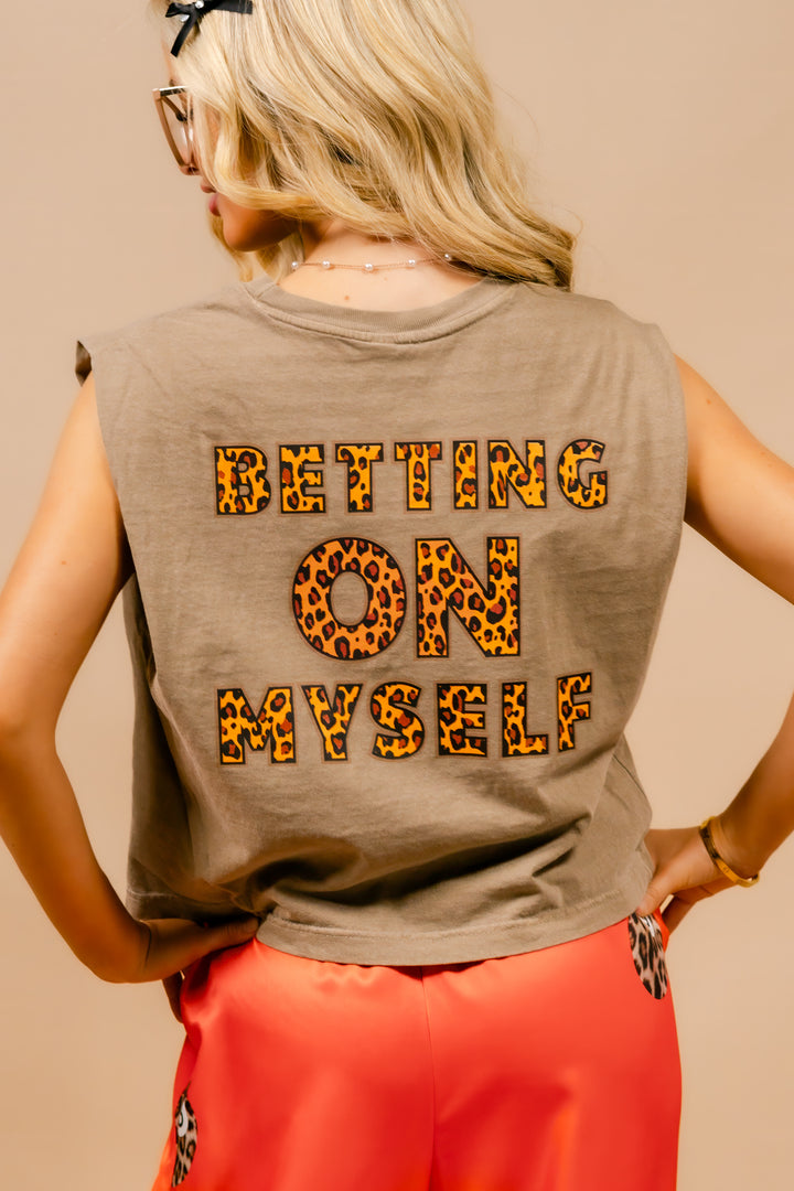 Betting on Myself Muscle Tee - Tan