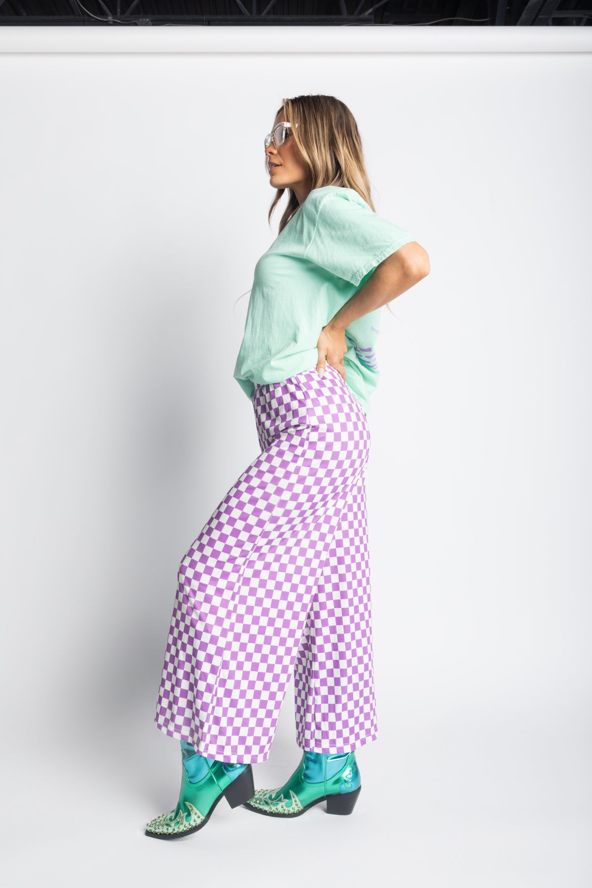 My Reputation Checkered Pants - Lilac