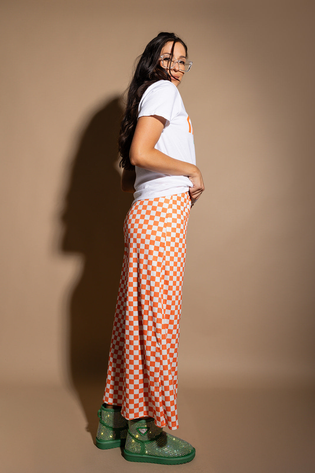 My Reputation Checkered Pants - Orange [S-3X]