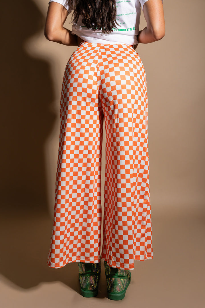 My Reputation Checkered Pants - Orange [S-3X]