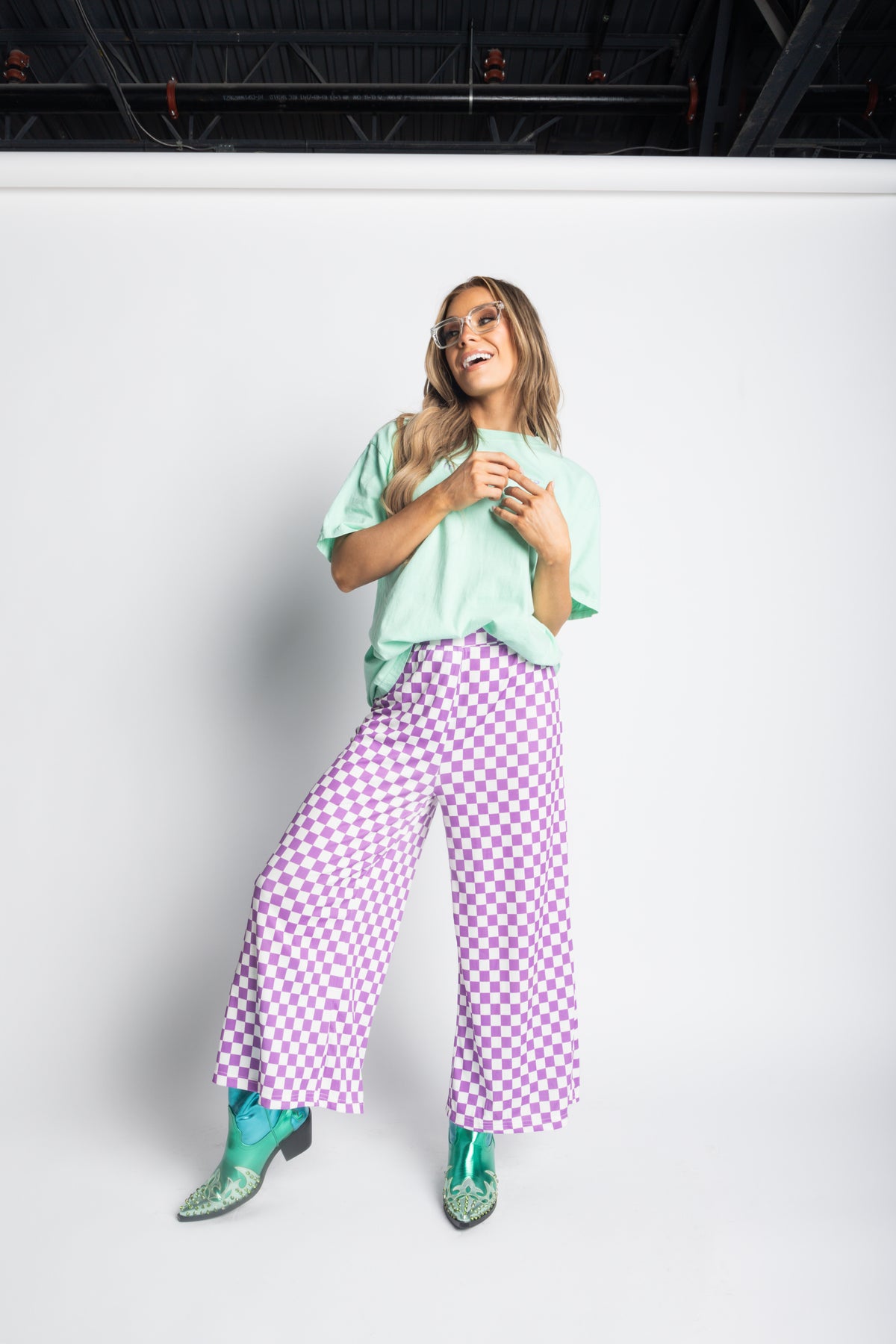 My Reputation Checkered Pants - Lilac