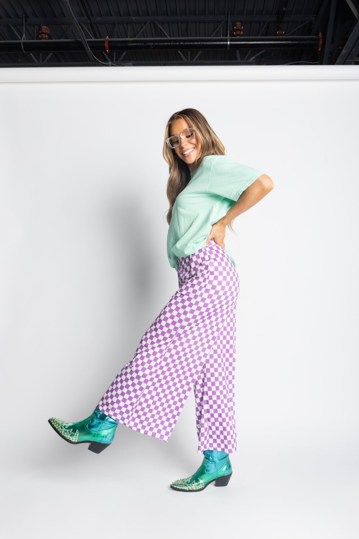 My Reputation Checkered Pants - Lilac