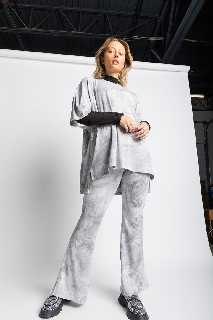 Day Dreamer Ribbed Pant Set - Marble [S-3X]