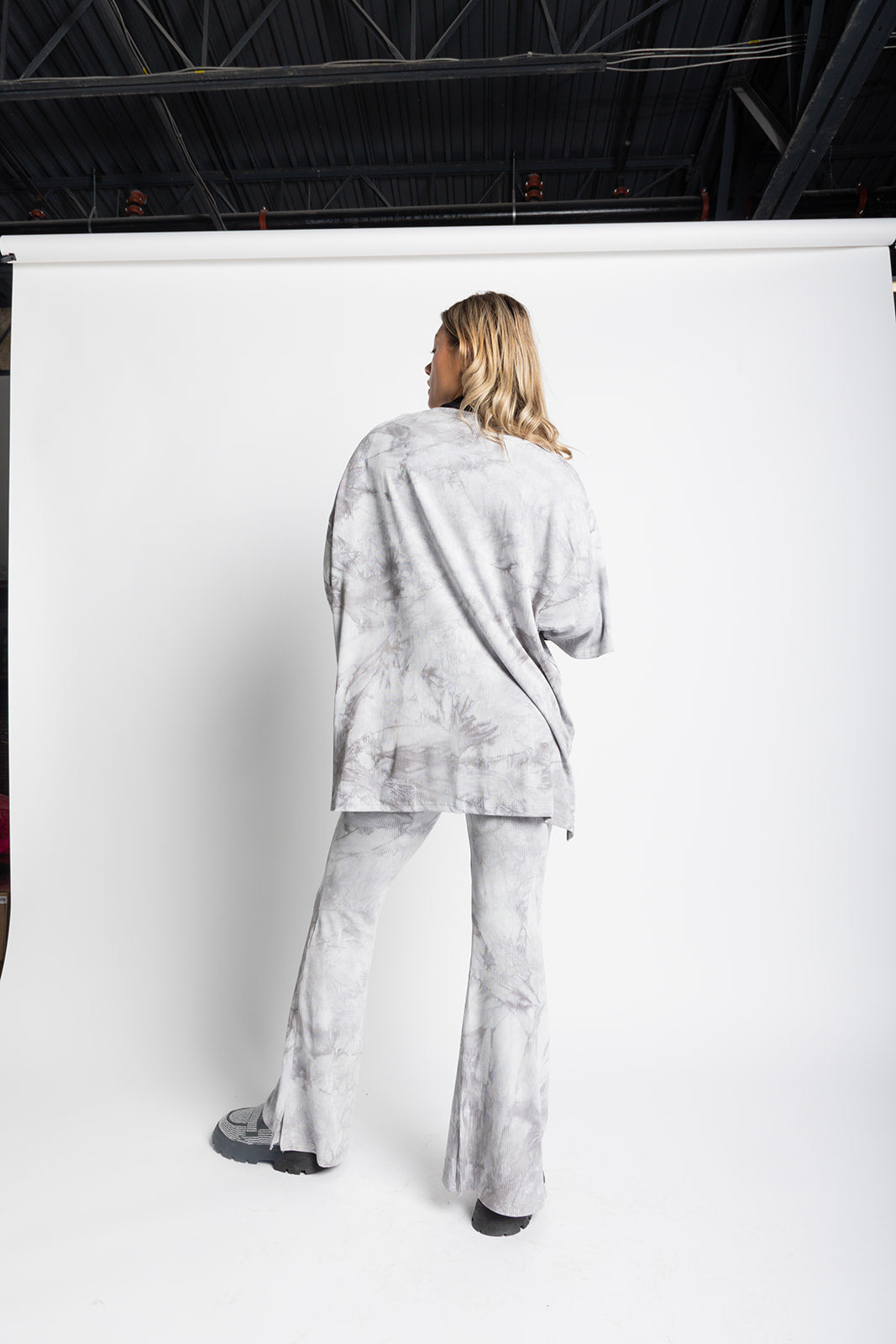 Day Dreamer Ribbed Pant Set - Marble [S-3X]