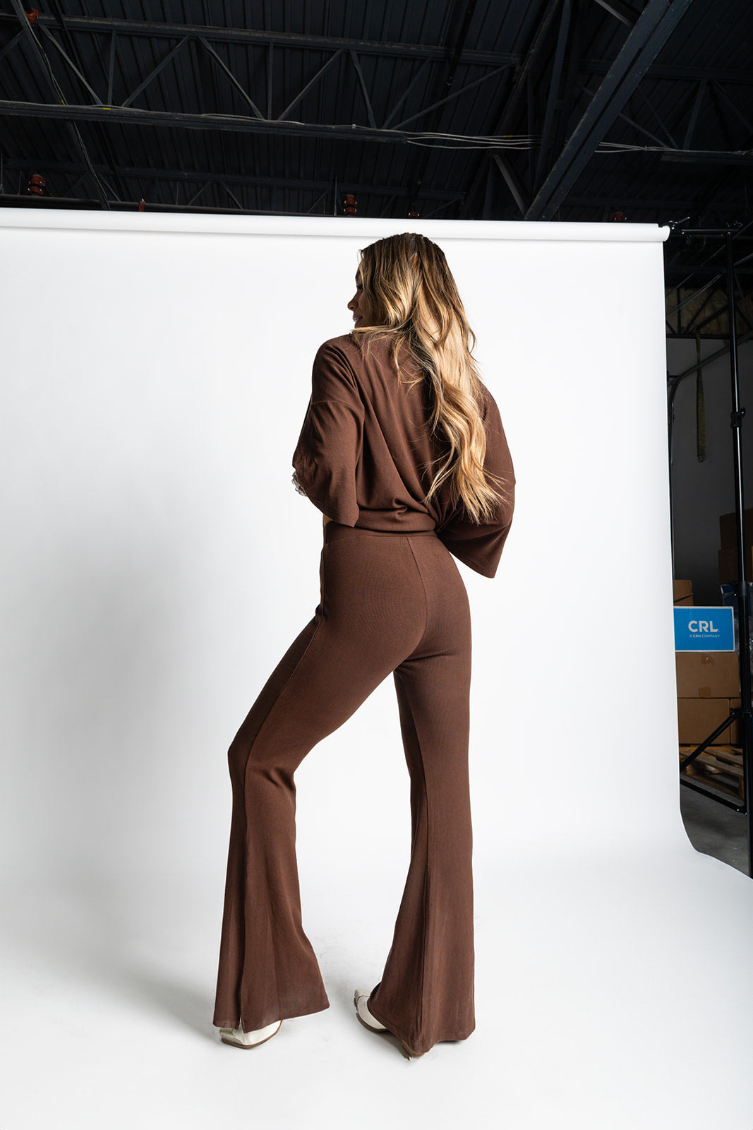 Day Dreamer Ribbed Pant Set - Brown [S-3X]