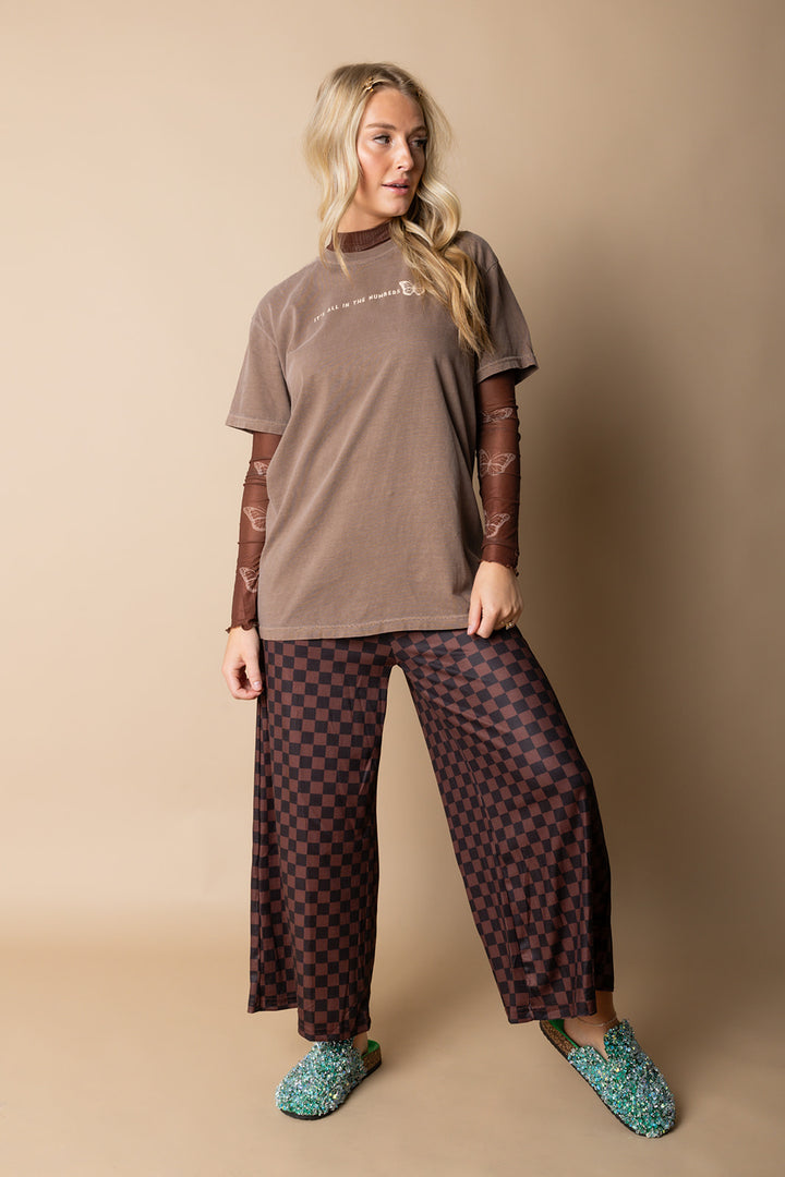 My Reputation Checkered Pants - Black & Brown [S-3X]