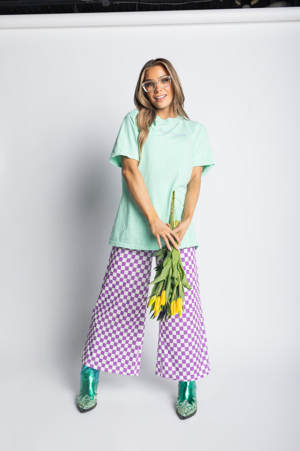 My Reputation Checkered Pants - Lilac