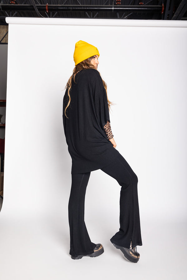 Day Dreamer Ribbed Pant Set - Black