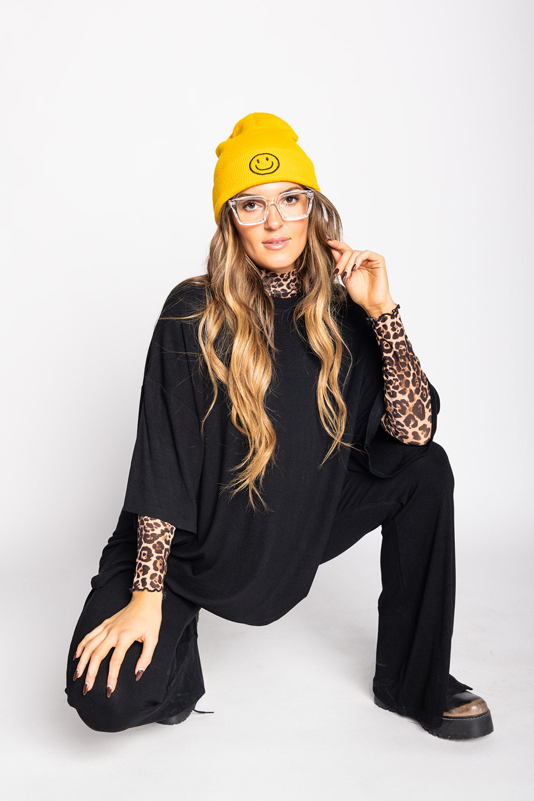 Day Dreamer Ribbed Pant Set - Black