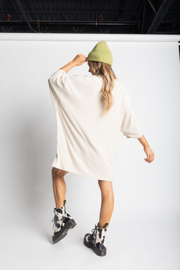 Day Dreamer Ribbed Biker Set - Bone
