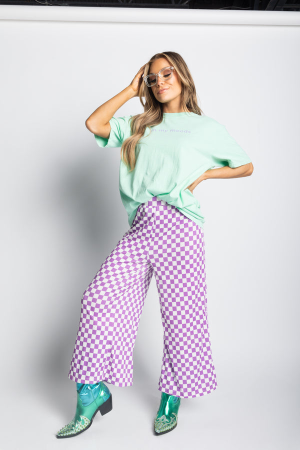 My Reputation Checkered Pants - Lilac
