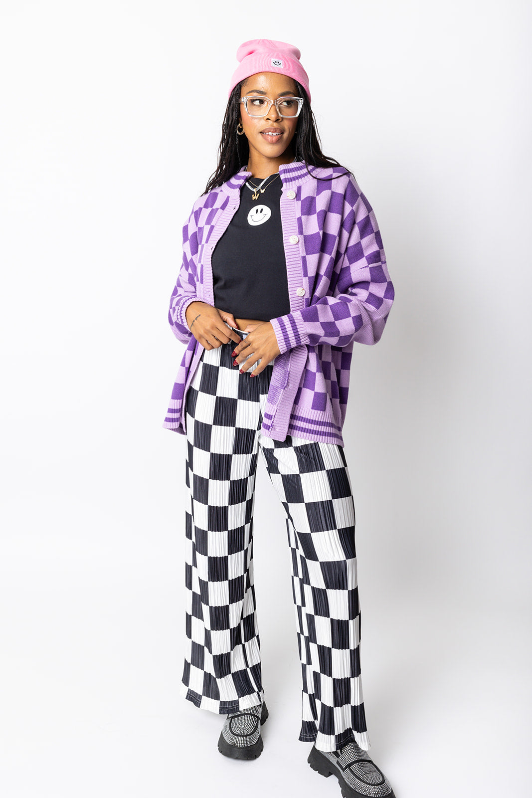 The Chexx Oversized Cardigan - Purple [S-3X]