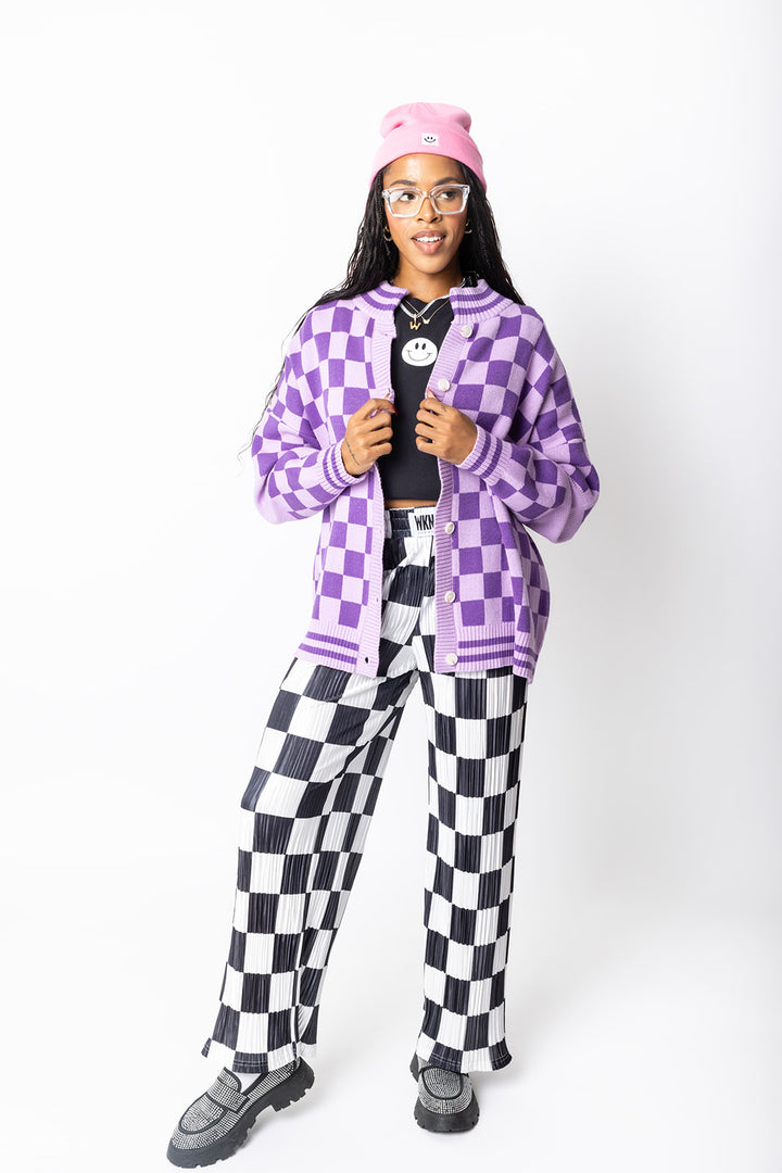 The Chexx Oversized Cardigan - Purple [S-3X]