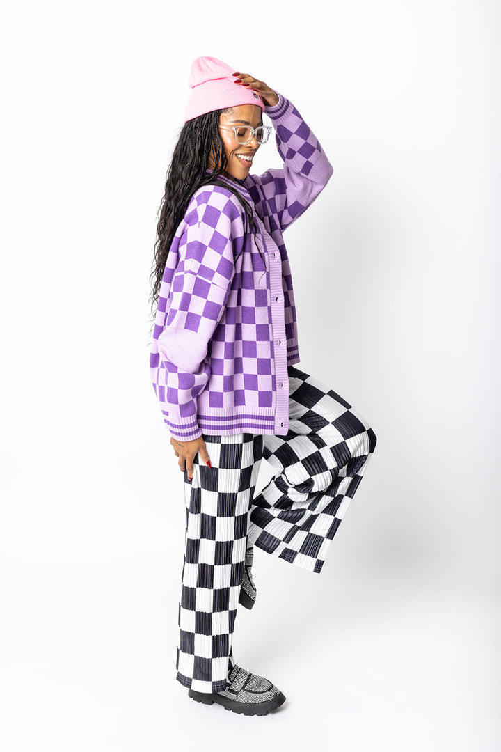 The Chexx Oversized Cardigan - Purple [S-3X]