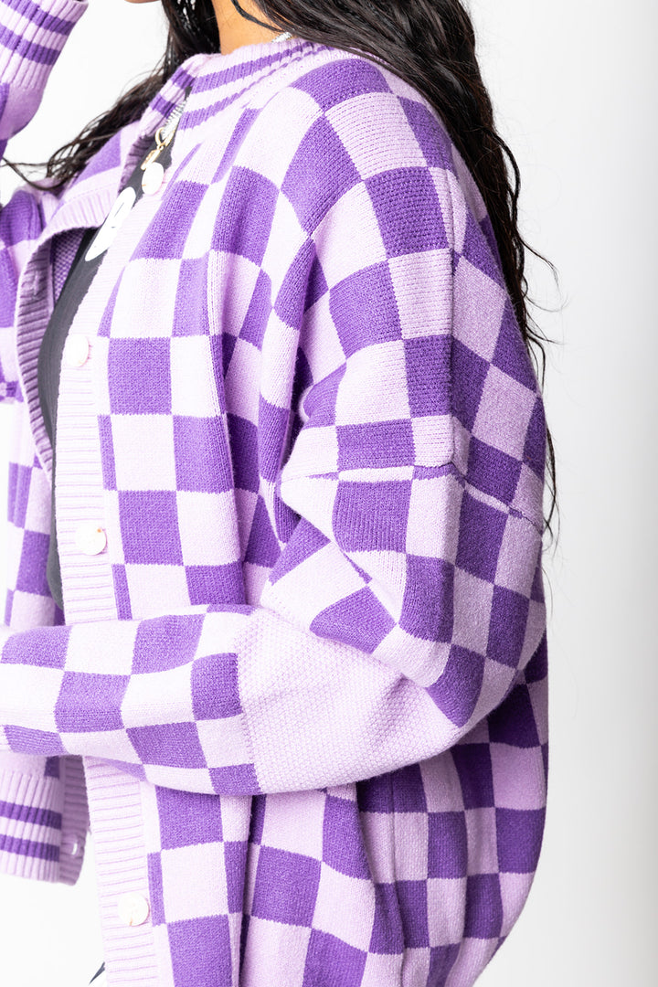 The Chexx Oversized Cardigan - Purple [S-3X]