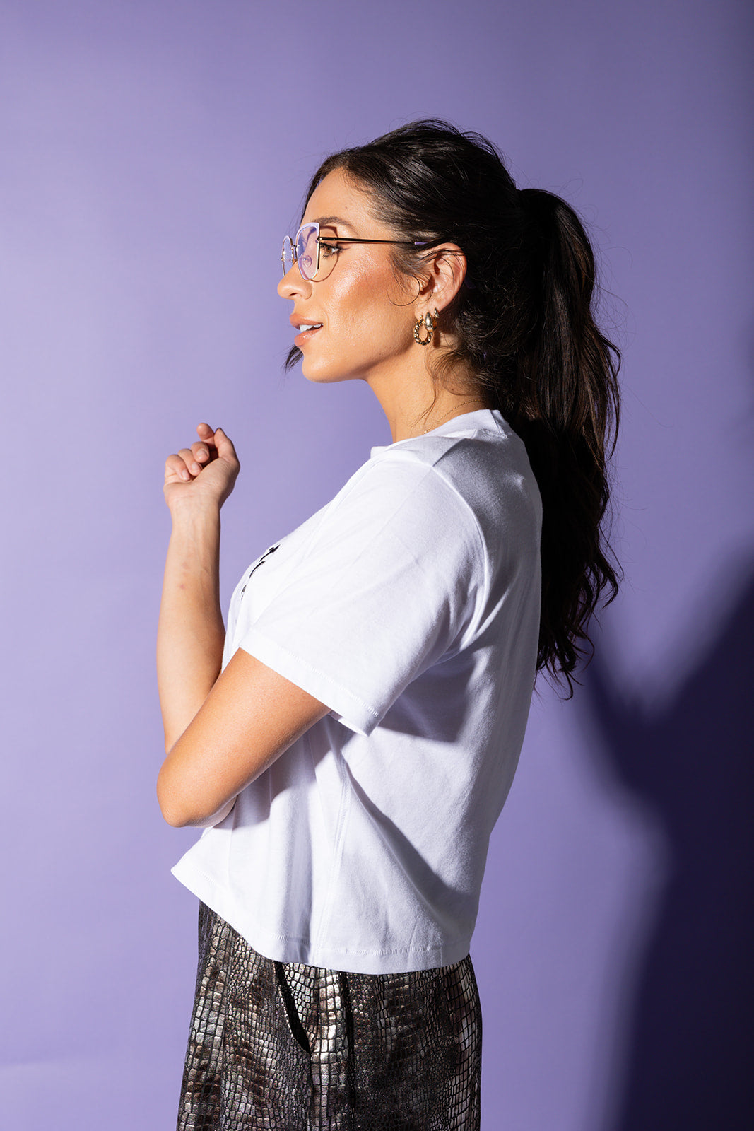 Bring The Joy Embroidered Crop Tee [S-XL] - white