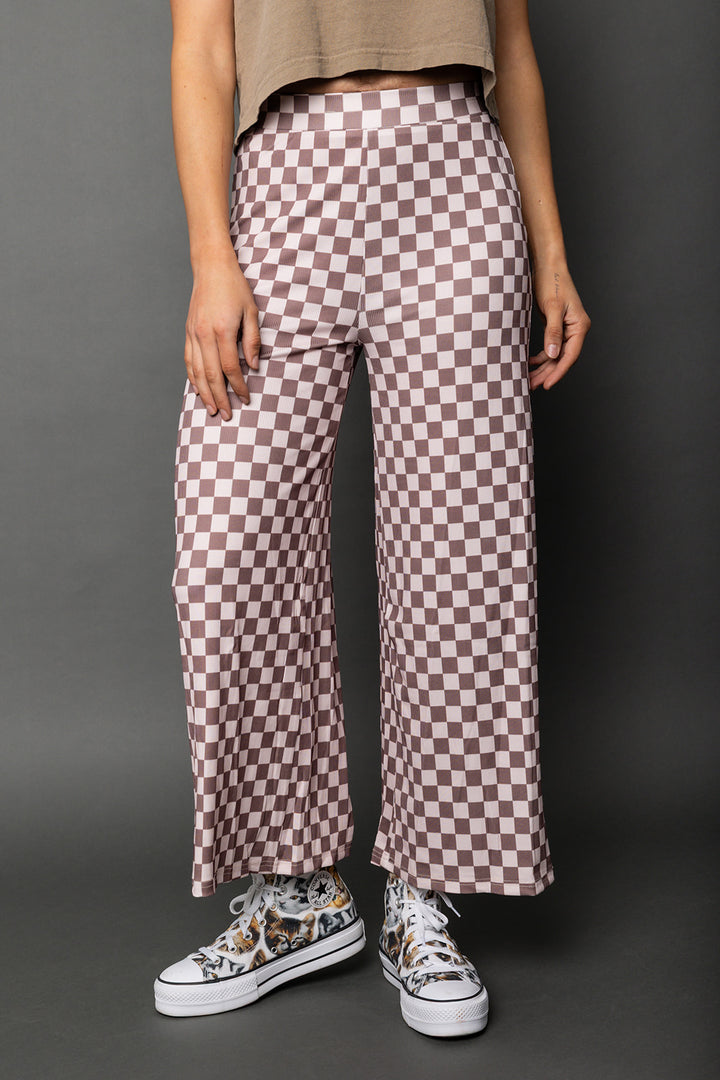 My Reputation Checkered Pants - Latte