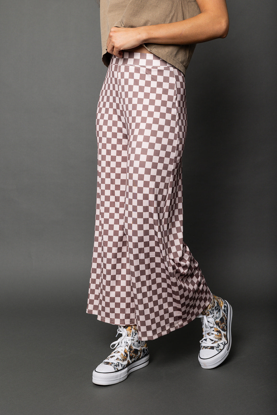 My Reputation Checkered Pants - Latte