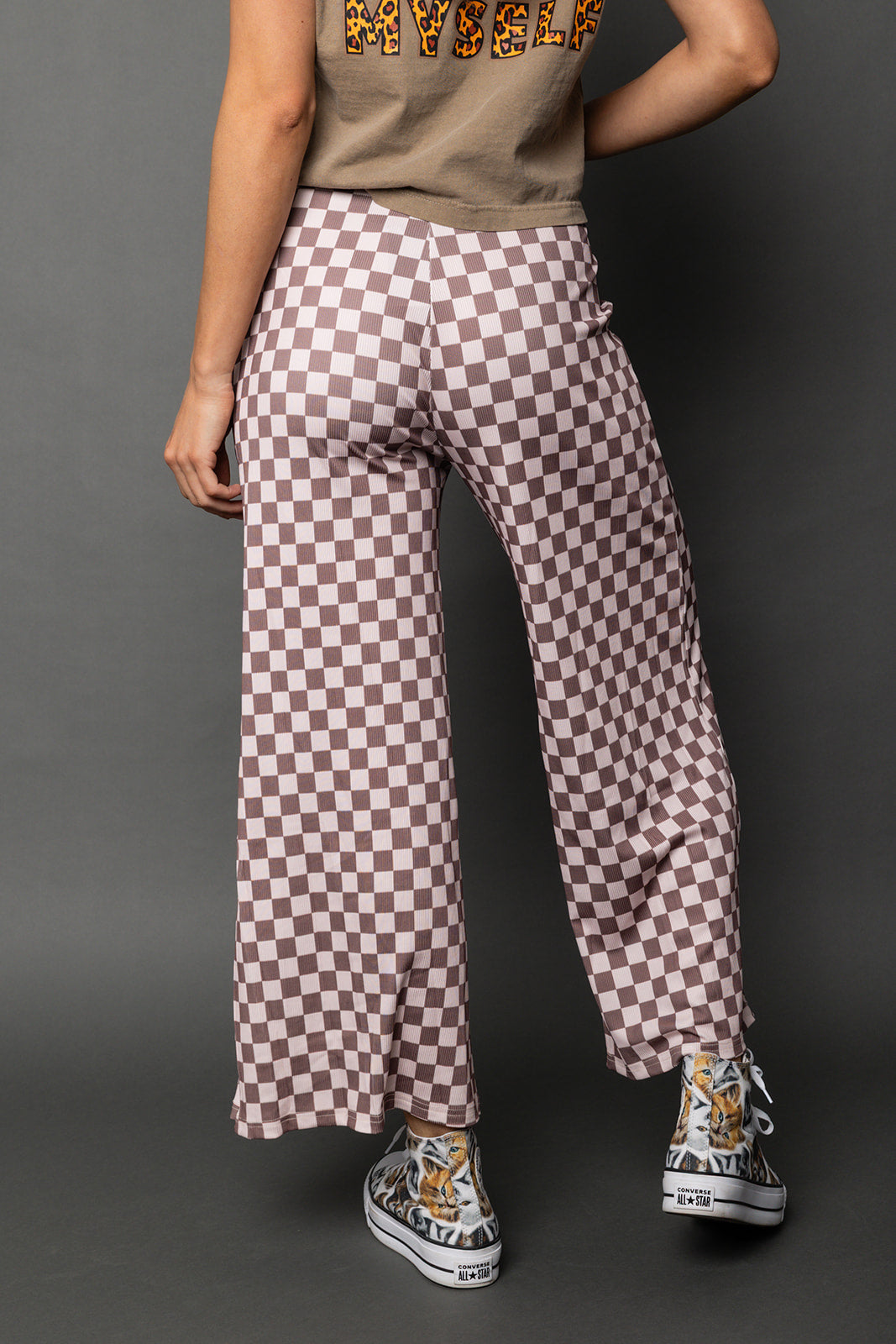 My Reputation Checkered Pants - Latte