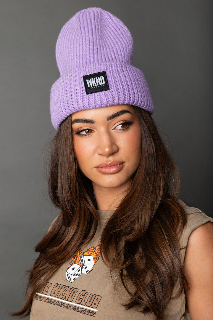 She's That Girl Knit Beanie - Purple