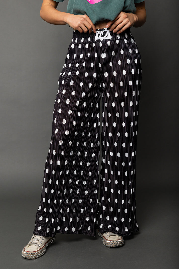 Polka Dot Plisse Pants