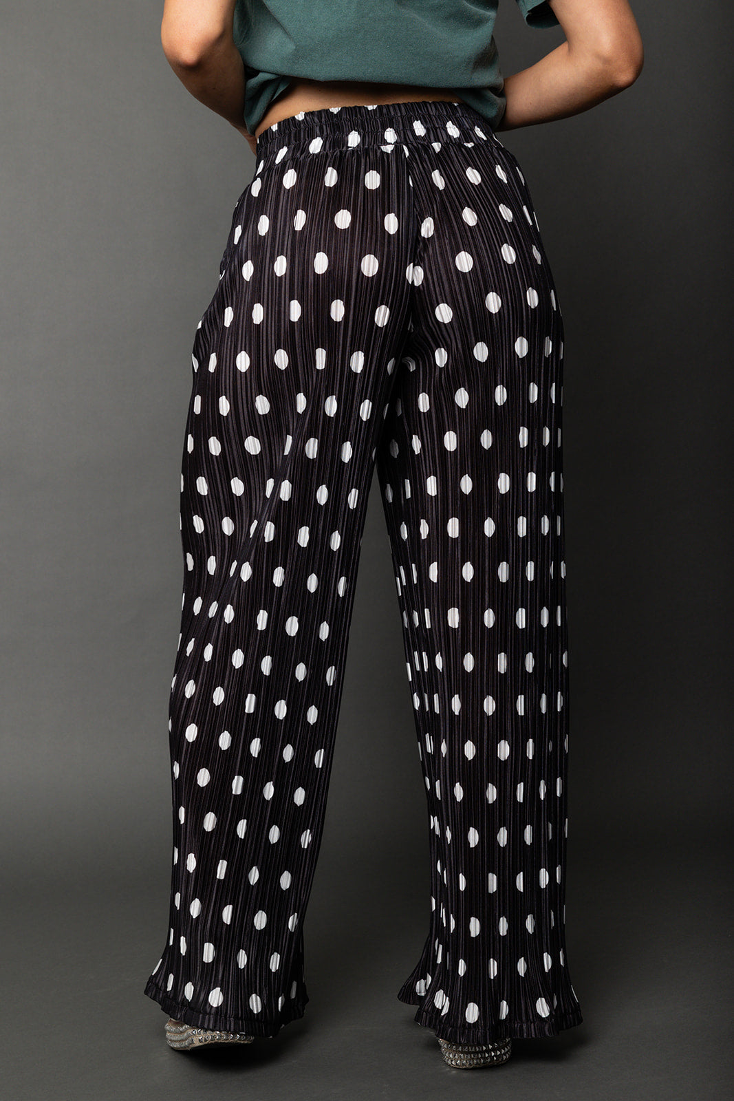 Polka Dot Plisse Pants