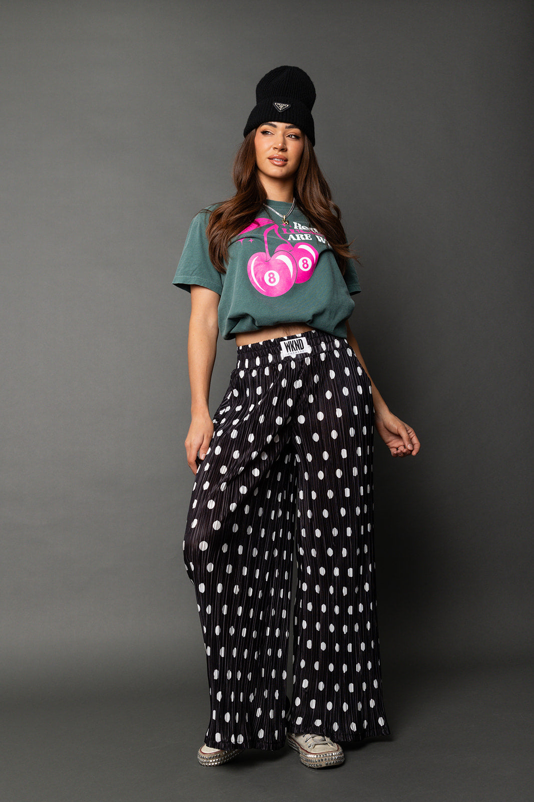 Lucky Girl Cherry Tee - Emerald