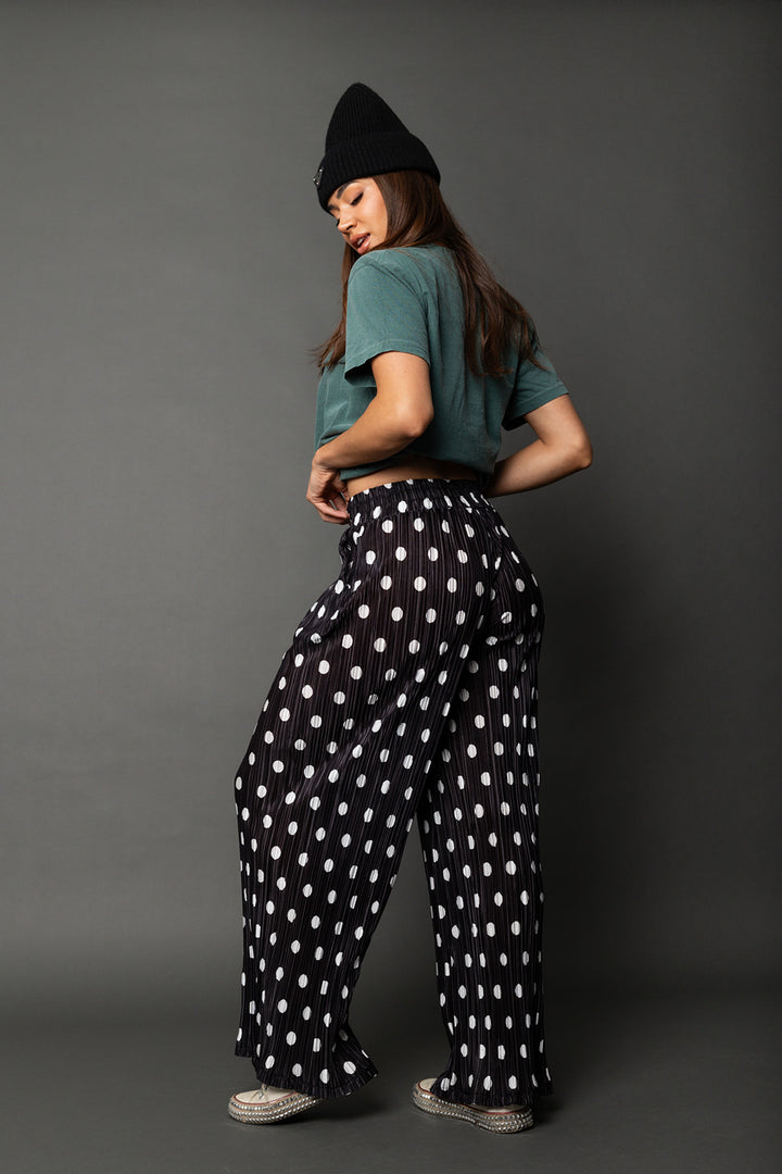 Polka Dot Plisse Pants