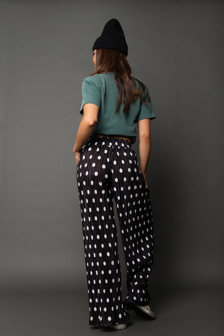 Polka Dot Plisse Pants