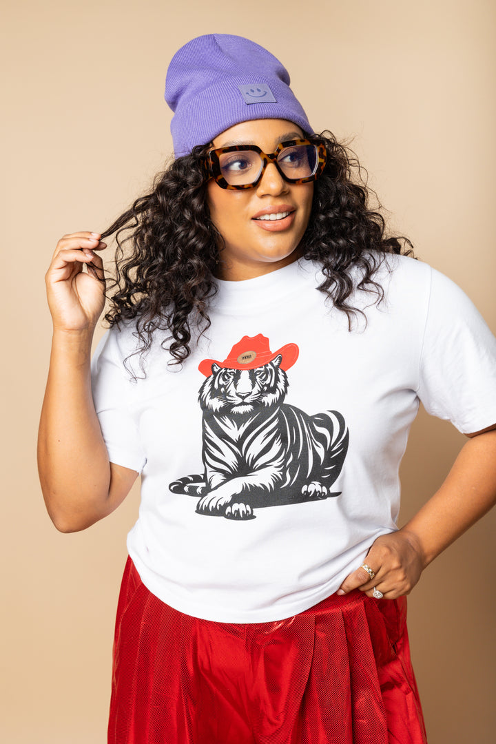 Can't Be Tamed Tiger Tee - White