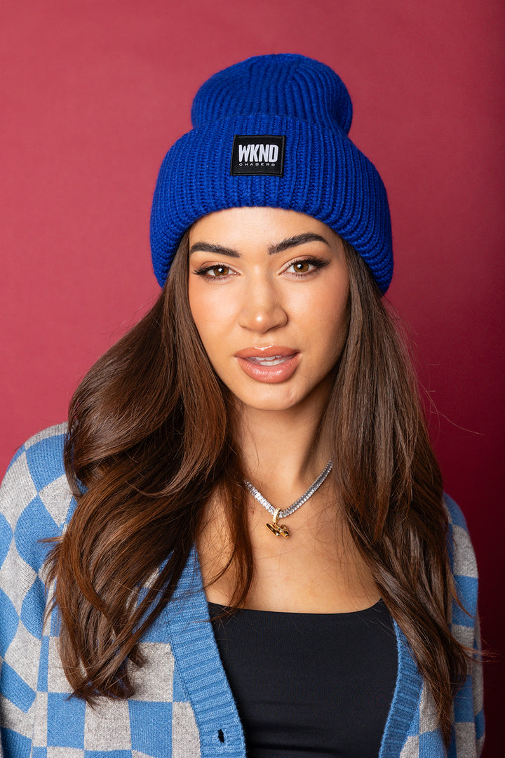 She's That Girl Knit Beanie - Blue