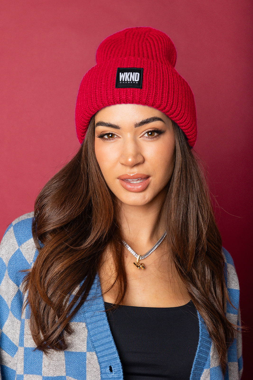 She's That Girl Knit Beanie - Red