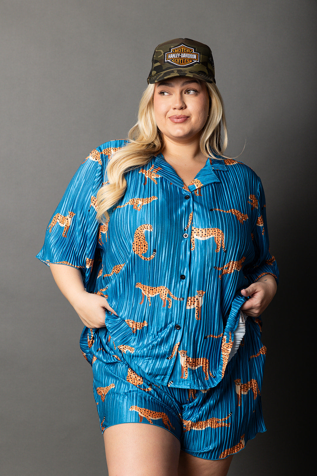 On the Prowl Plisse Leopard Set