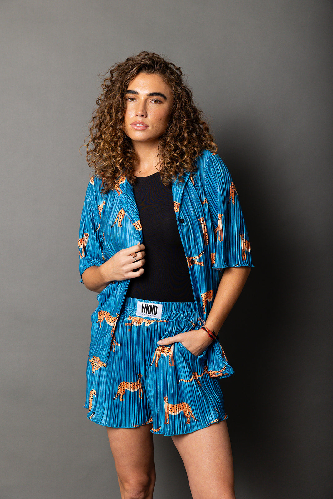 On the Prowl Plisse Leopard Set