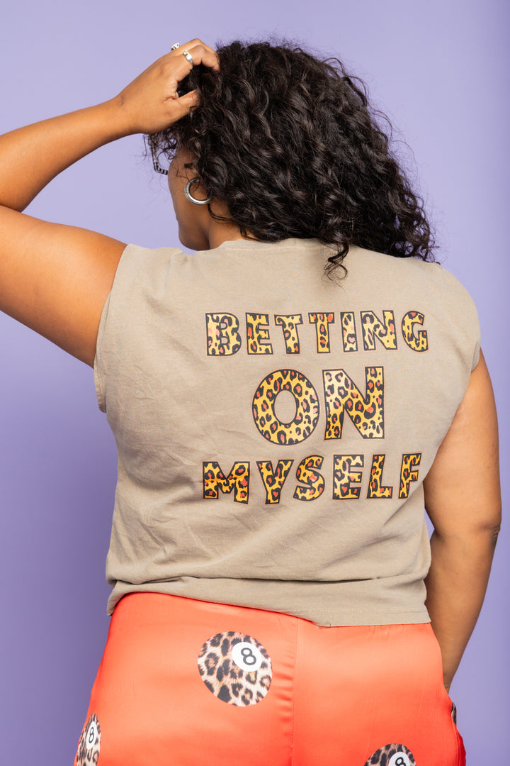 Betting on Myself Muscle Tee - Tan