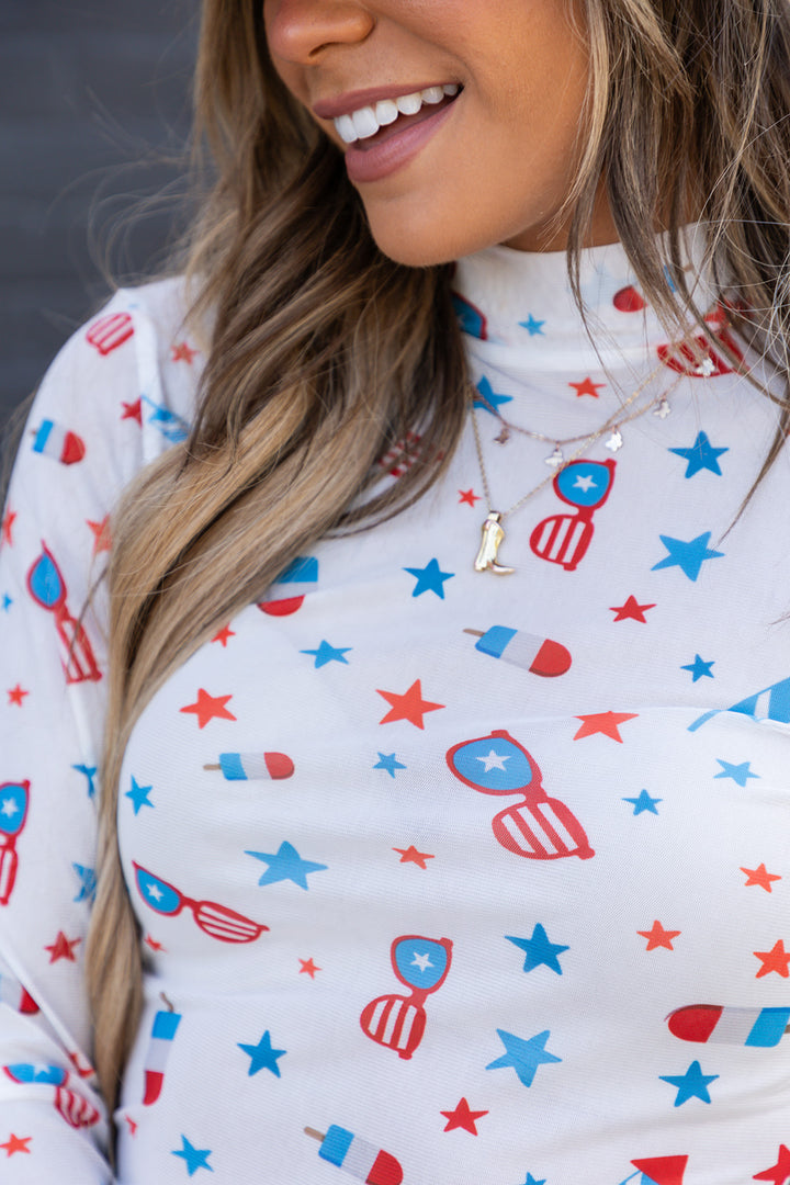 Baby You're a Firework Mesh Top - [S-3X]