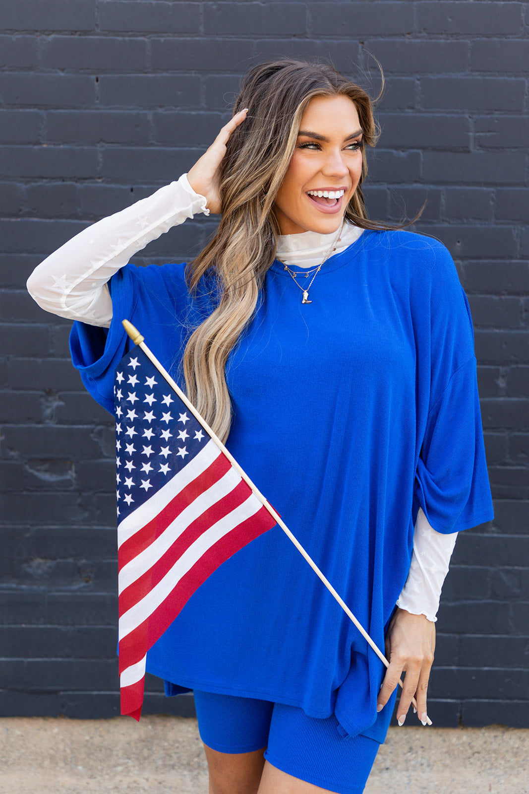 Day Dreamer Ribbed Set - Royal Blue