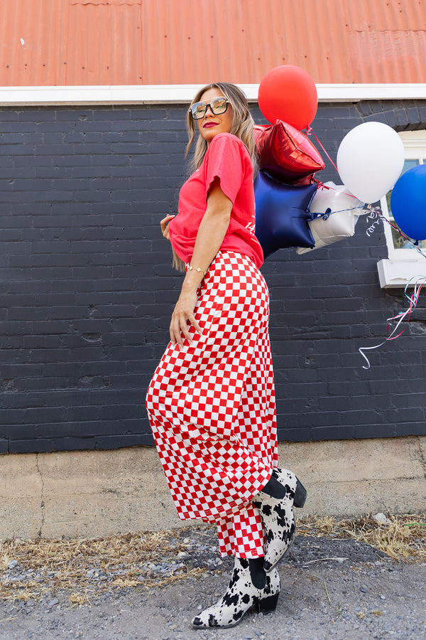 My Reputation Checkered Pants - Red