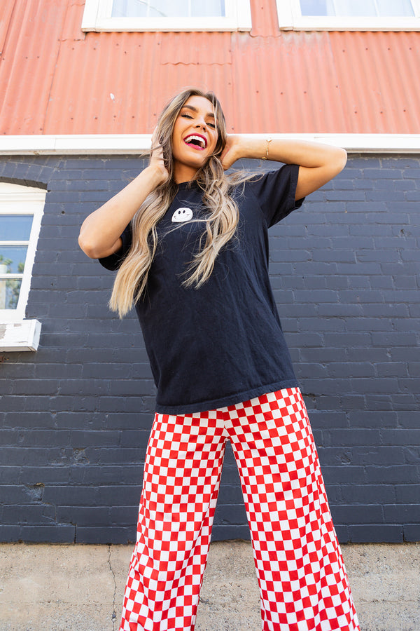 My Reputation Checkered Pants - Red