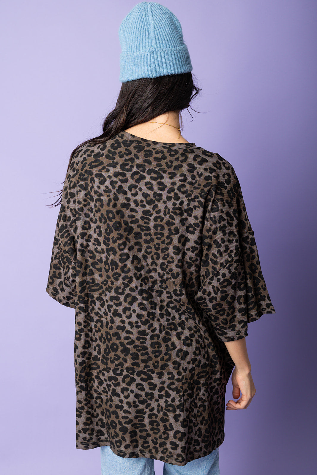 Day Dreamer Grey Leopard Top [S-3X]