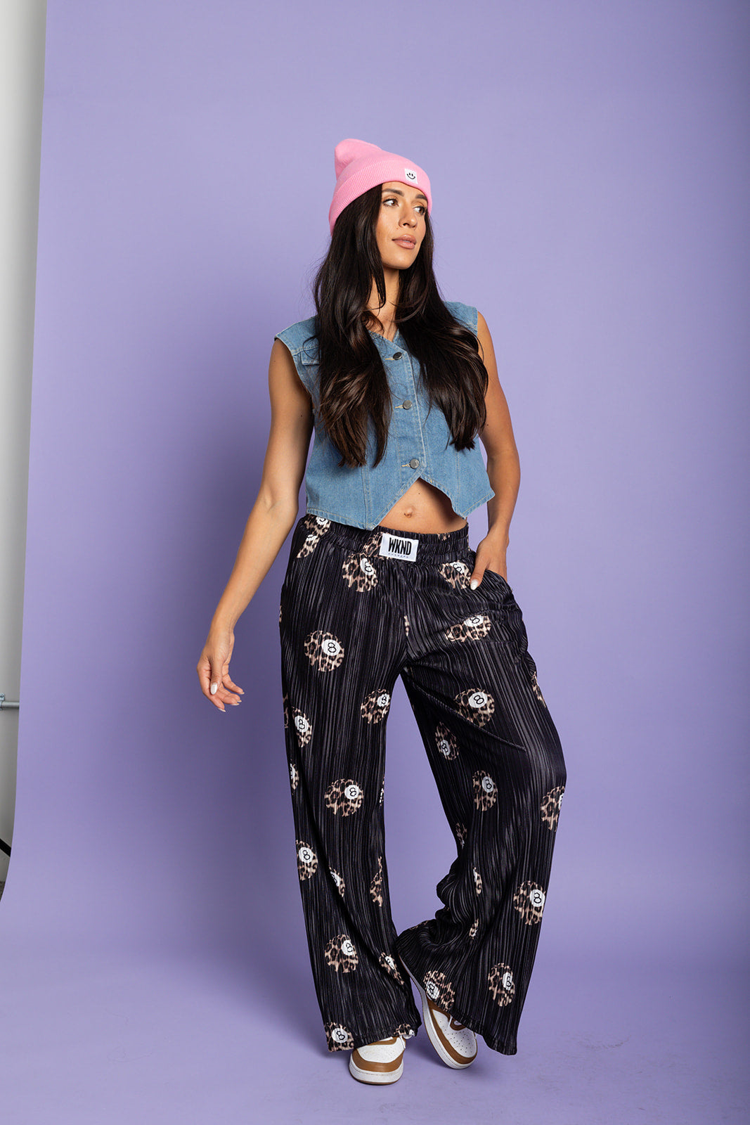 She's Lucky 8 Ball Plisse Pants